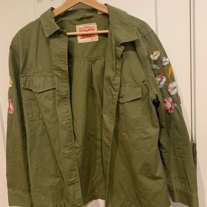 Levi’s Embroidered Army Green Shirt Jacket